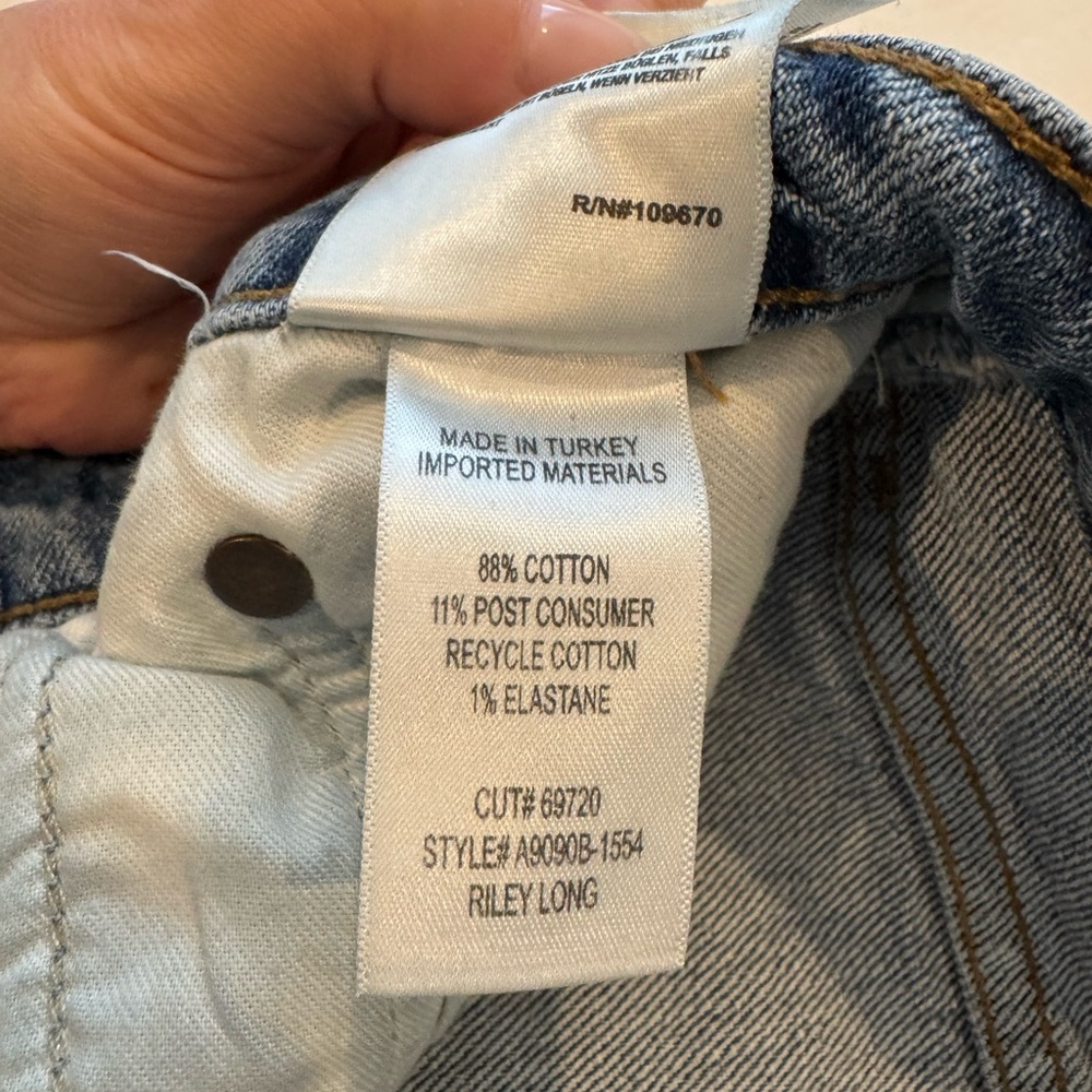 Agolde Straight Leg Blue Jeans - Riley - Picture 4 of 5